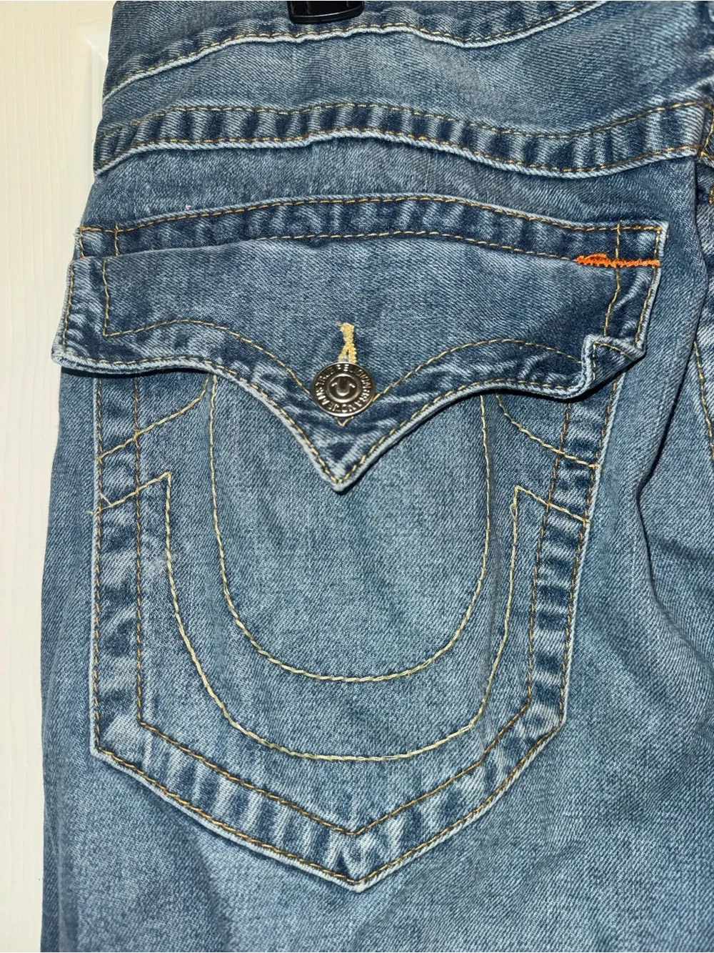 Vintage Y2K True Religion Section Straight Big T Stitch Jeans Buddha Patch